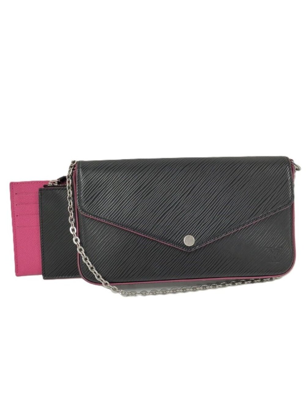 Louis Vuitton Pochette Felicie Epi Noir Hot Pink Wallet